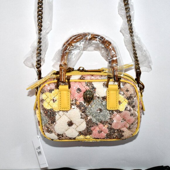 Kurt Geiger Handbags - Kurt Geiger Floral Quilted Crossbody Bag in Yellow, Pink, White, Blue, Brown